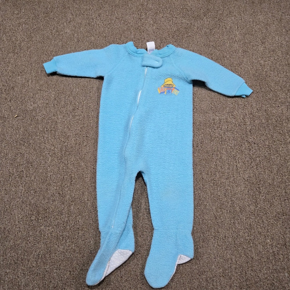 Paddington Bear Vintage Sleeper Unisex 18 Months Blue Fleece Footed Pajamas USA